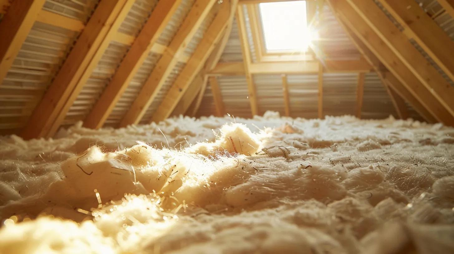 a close-up view of a bright, sunlit attic space reveals energy-efficient roofing materials and well-ventilated insulation, emphasizing the importance of monitoring energy bills to identify potential roofing issues.