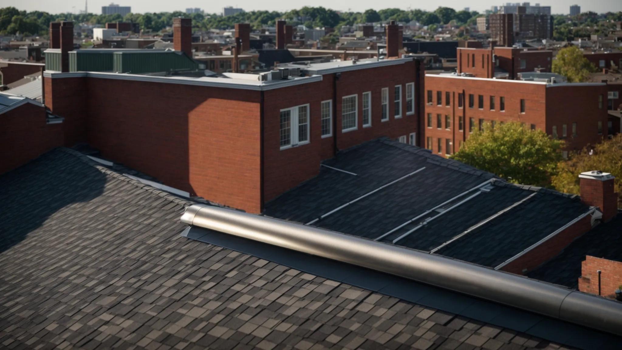 a vibrant, sunlit rooftop overlooking the picturesque skyline of alexandria, va, showcases freshly maintained shingles glistening after a recent rain, emphasizing the importance of regular roofing upkeep.