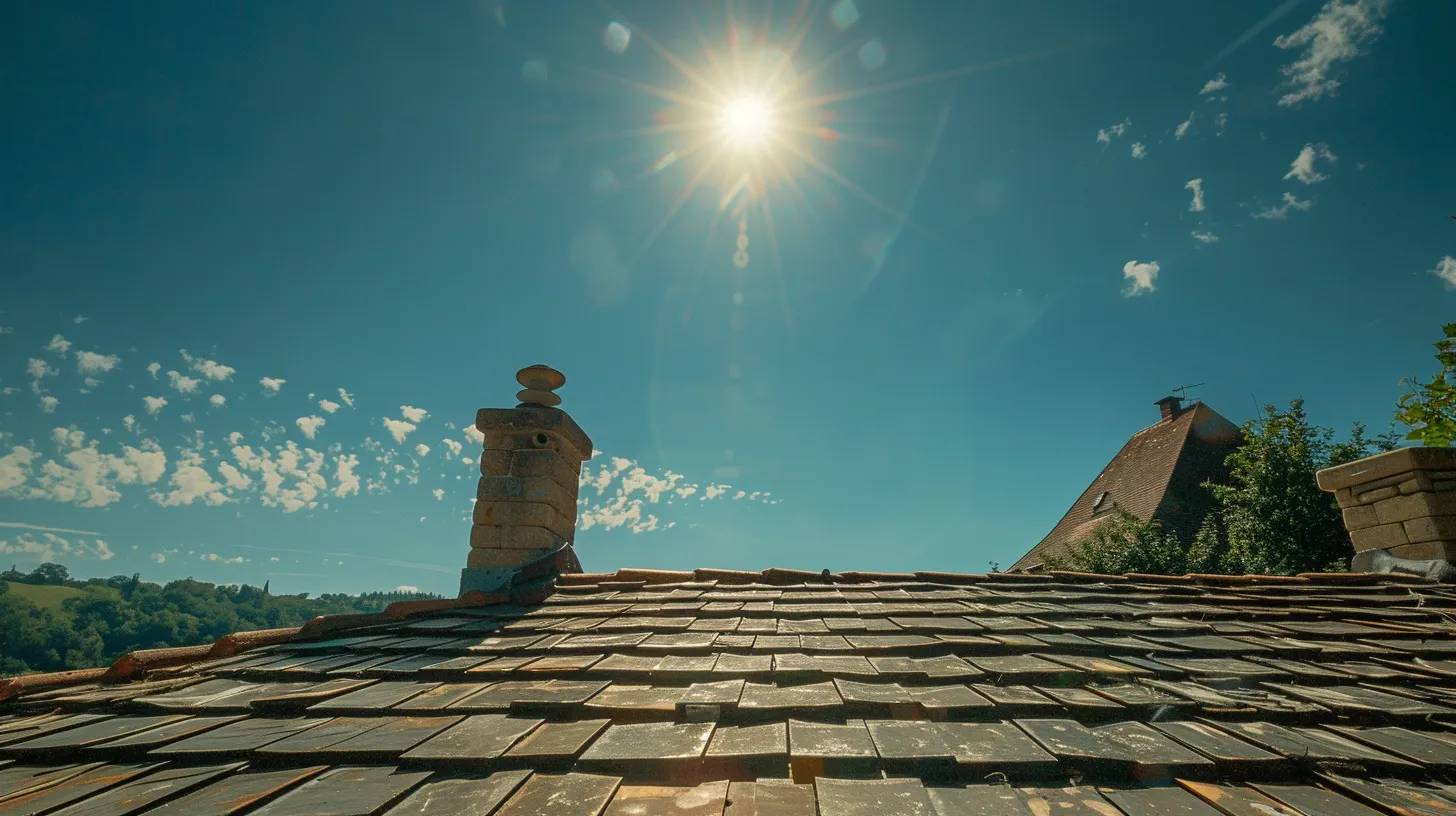 a meticulously maintained roof glistens under the warm sun, showcasing pristine shingles, well-aligned flashing, and a clear blue sky, symbolizing the importance of proactive inspections and home protection.